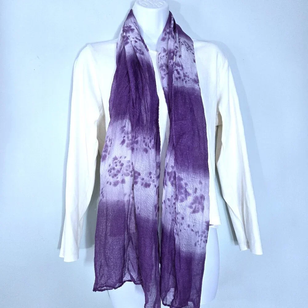 All Jazzed Up Purple & White Lightweight Woven Scarf